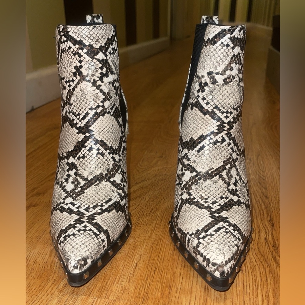 Studded Snake Print ankle boots. - Picture 6 of 8